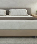 Bedroom scene with bed and visible Eight Piece No Slip Furniture Pads For Table And Chair Legs Rubber And Polypropylene Floor Protectors