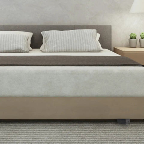 Modern bedroom with bed elevated using Non Slip Furniture Pads Set With Durable Rubber And Polypropylene For Sofa And Table Feet Heavy Duty Skid Pads