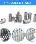 10 Pack Stainless Steel Thread Repair Inserts Set With M6 X 1 Female And M8 X 1.25 Male Threads, 15mm Length, Heavy Duty Sleeves