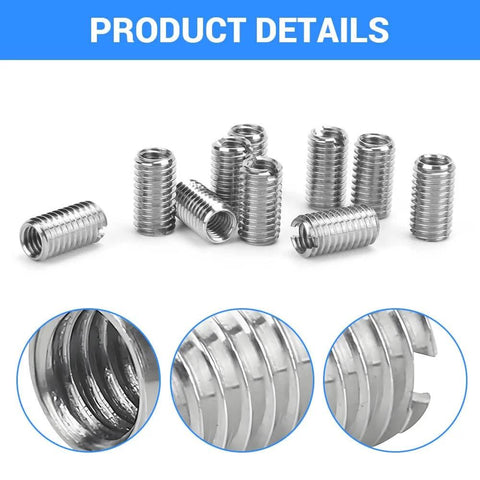 10 Pack Stainless Steel Thread Repair Inserts Set With M6 X 1 Female And M8 X 1.25 Male Threads, 15mm Length, Heavy Duty Sleeves