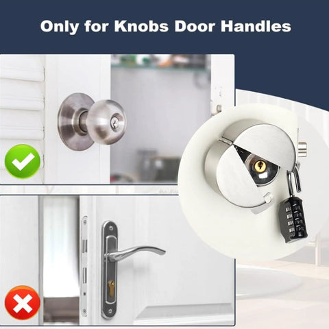 Door Handle Lock Device For Privacy Lock And Security Stops Knob Turning And Keyhole Access Ideal For Rentals Bedrooms Airbnbs
