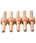 Five pure copper electrodes from 60-Piece Plasma Cutter Consumables Kit Fits PT-31 CT312 Cut 50 50A for precision cutting.