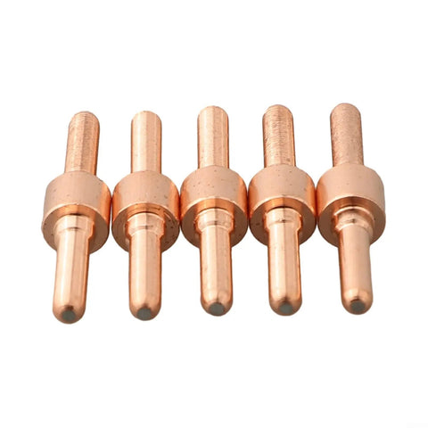 Five pure copper electrodes from 60-Piece Plasma Cutter Consumables Kit Fits PT-31 CT312 Cut 50 50A for precision cutting.