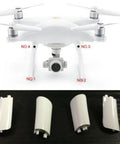 Durable Landing Gear Cover Replacement Parts Set For Phantom 4 Pro And Phantom 4 Advanced 4 Pack shown with drone and covers