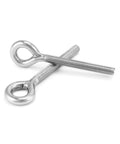 Two M8 Eye Bolts Set Heavy Duty Shoulder Lifting Eyebolts Stainless Steel Welded Closed Ring Bolts on white background.