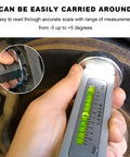 Magnetic Wheel Alignment Gauge used for precise camber readings on a brake rotor, showing measurements from -5 to +5 degrees.