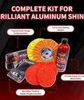 Aluminum Polishing Kit With Dual Buffing Wheels Polishing Compounds Right Angle Grinder Safety Flange Pro Red Hand Polish And Microfiber Pads For A Crazy Slick Showroom Worth Shine.