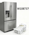 Replacement Ice Maker Assembly For W10873791 Fits W10760070 W10798411 W10847507 W11130444 W11646278 DIY Friendly Easy Install Ice Machine Kit For Refrigerator Accessories, white ABS