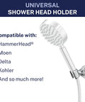 Solid Brass Handheld Shower Head Holder Wall Mount Chrome Finish Built To Last Heavy Duty Adjustable Screw Mount