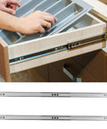 Two Way Pullout Drawer Slides For Small Cabinets And Closets, Heavy Duty Steel Ball Bearing Rails, Double Sided Drawer Track Hardware