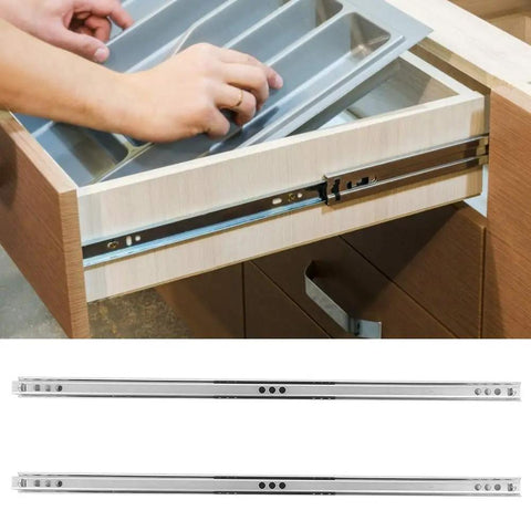 Two Way Pullout Drawer Slides For Small Cabinets And Closets, Heavy Duty Steel Ball Bearing Rails, Double Sided Drawer Track Hardware