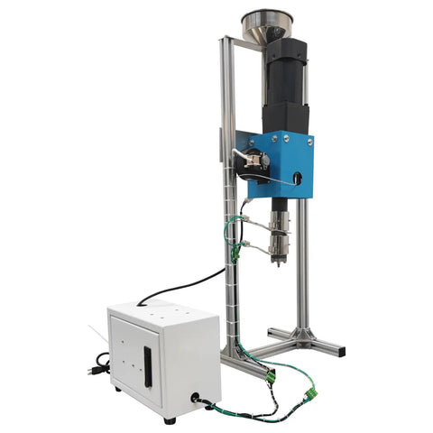 No Stress Single Screw Extruder For 3D Printer Filament Making with 1 inch barrel and 110V power, ideal for PLA and ABS.