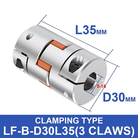 Premium Flexible Plum Shaft Coupler Clamp For 16mm Bore Jaw Connector With D30 L35 Design shown from the side with measurements.