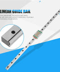 Compact MGN12H Miniature Linear Guide Rails 1pc Set, 450mm Long 12mm Wide With Sliding Block and 4 Point Contact