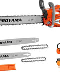 68cc Two Stroke Top Handle Gas Chainsaw With 24 Inch Bar, extra bars, chains, and safety gear kit