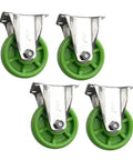 Heavy Duty 3 Inch Swivel Caster Wheels With Brakes Silent Nylon Rollers Double Ball Bearing for furniture use, featuring rustproof stainless steel.