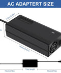 Fast And Safe 54.6V 3A Universal Battery Charger For 48V LiIon Pack with size dimensions for AC adapter