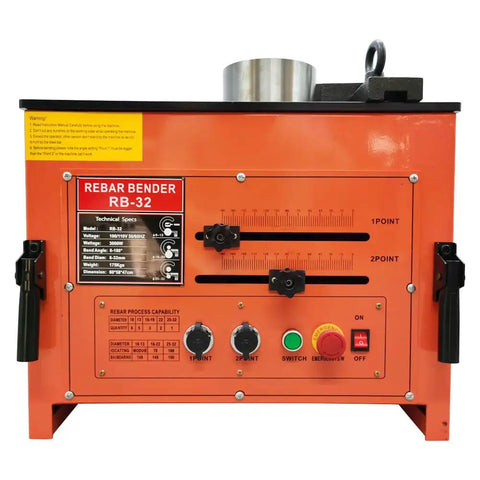 Badass Heavy Duty Electric Rebar Bender With 1-1/4 Inch Max Diameter Steel Bending Table Machine 110V 3000W dual foot controls panel.