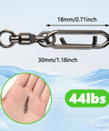 Dope Quick Change Fishing Speed Clips For Lures With Ball Bearing Swivel Power Clips Tackle Ready Topwater Gear For Saltwater And Freshwater Crankbait Popper Lures 44Lb Load And Resilient Stainless Steel, 30mm clip