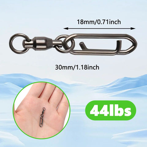 Dope Quick Change Fishing Speed Clips For Lures With Ball Bearing Swivel Power Clips Tackle Ready Topwater Gear For Saltwater And Freshwater Crankbait Popper Lures 44Lb Load And Resilient Stainless Steel, 30mm clip