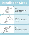 Installation steps for Ultimate Cable Clips Pack 400 Pcs For Easy Wire Wrangling At Home Office 4Mm 6Mm 8Mm And 10Mm With Steel Nails