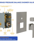 Dcolora 10 Inch Rain Shower System with Handheld Shower brass pressure balance valve with connectors and diverter.