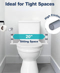 Bulletproof Over Toilet Safety Rails delivering heavy duty support with a 20" sitting space for tight bathroom spaces.
