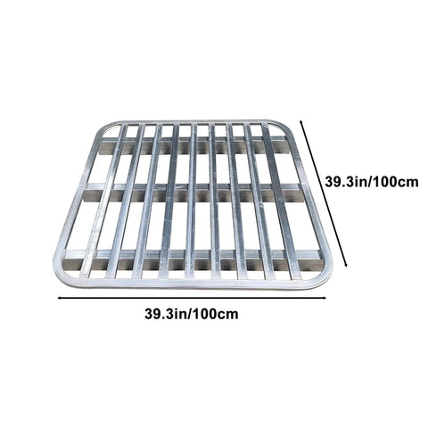 Rugged As Nails Steel Forklift Pallets Built Heavy Duty For Warehouse Storage Platform With Sure Grip Anti Slip Metal Grid, 39.3in.