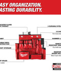 Workhorse Aerial Tool Apron In Bright Red designed for Power Line Crews, featuring pockets, durable vinyl, and organized storage.