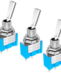 Mini SPST Toggle Switch On Off 2 Position Slick Flat Micro Toggle For DIY Projects Cars Trucks And Home Appliances 3-Pack