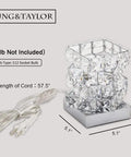 Handmade 48 Crystal Modern Silver Chrome Table Lamp For Nightstand And Bedroom Sparkling Diamond Glow Accent Light with cord