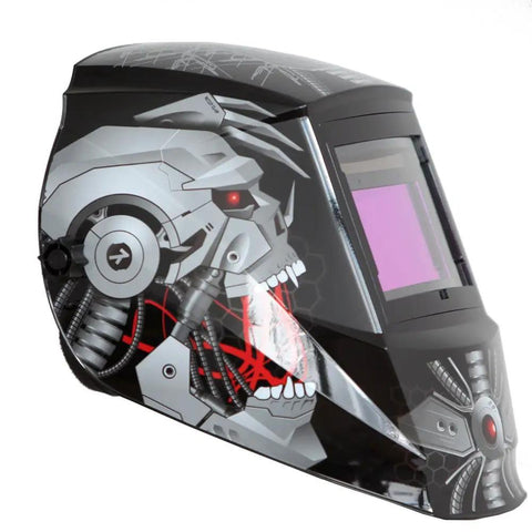 Side view of True Color Auto Darkening Welding Helmet With Wide Shade Range 4/5-13, Solar Powered Eye Protection, Large Viewing Window 3.86 By 2.50 Inches
