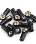 10 Pcs Metal Link Rod End M4 Ball Joint Heads For RC Crawler Cars, 3mm Ball Hole, 22mm Total Length, 4mm Thread Hole, Heavy Duty One Tenth Scale Upgrade, Black Finish, Fits All One Tenth RC Cars, Trucks, Buggies And Crawlers, black metal RC rod ends