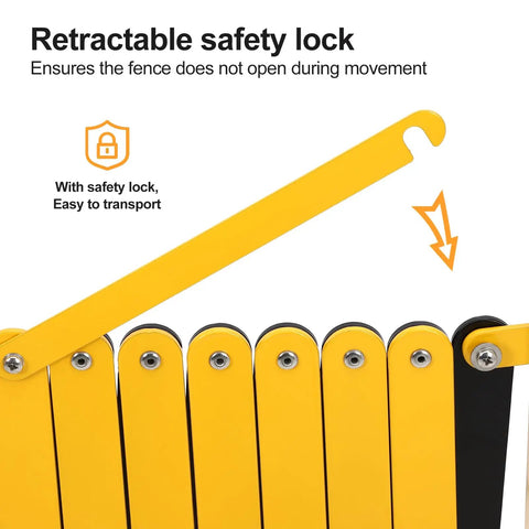 Rock Solid Expandable Metal Safety Gate With Lockable Caster Wheels heavy duty safety lock mechanism for secure transport