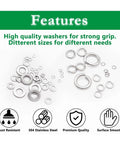 1000 Piece 304 Stainless Steel Spring Washer Kit For M2 To M12 Sizes With Lock Washers The Go To Choice For Bolts And Nuts Fastening Corrosion Resistant DIY Projects And Repairs Nine Metric Sizes From M2 To M12 - assorted spring washers