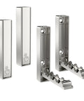 Top Shelf Fold Down Wall Hooks For Heavy Jackets And Keys Set Of Four Brushed Silver Zinc Alloy Rectangular Rack for easy access