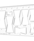 Straight Up Durable Router Clip Butterfly Inlay Template With Thick Clear Acrylic Guide For Woodworking Decor And Diy Crafts No Sweat Cutting Fixture Seven Inch Size For Pro Shop Results with measurement markings.