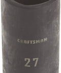Deep Impact Socket 27mm Metric, Half Inch Drive, Heavy Duty 6 Point For Maximum Torque, Corrosion Resistant Black Oxide Finish