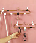Hella Sturdy Decorative Wall Hooks Heavy Duty Metal Row Mounts For Hanging Coats Hats Keys Bags Rustic Iron Art with jewelry.