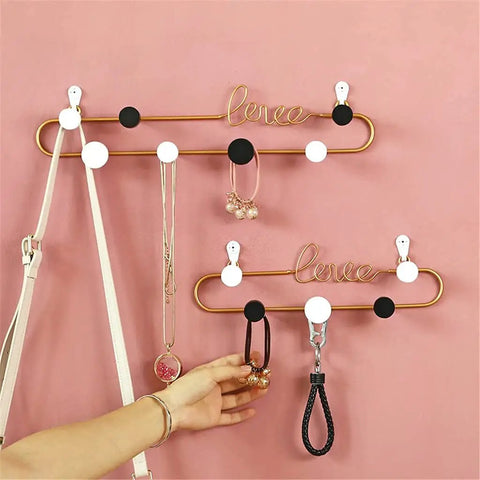 Hella Sturdy Decorative Wall Hooks Heavy Duty Metal Row Mounts For Hanging Coats Hats Keys Bags Rustic Iron Art with jewelry.
