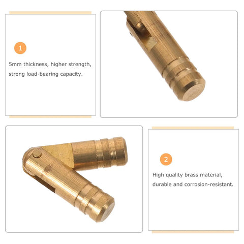 Close-up of Beefy Heavy Duty Brass Cylinder Invisible Hinges Set 10 Pieces, showing 5mm thick fixed concealed barrel hinges detail.