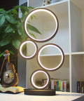 Go To LED Table Lamp For Nightstand And Desk With Dimmable 18W LED And Three Color Temperature Options Modern Circle Design Ideal Bedside Reading Light For Bedroom Living Room Office And Study White Finish