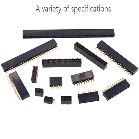 Various sizes of 2.54mm 2x40 Pin Female Socket Header Kit Dual Row Straight PCB Connector for DIY Electronics Projects