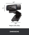 Get Ready To Look Dope With This Top Tier Full HD 1080p HD Pro Web Cam Featuring Widescreen View dimensions shown.