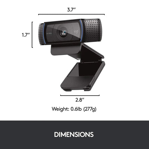 Get Ready To Look Dope With This Top Tier Full HD 1080p HD Pro Web Cam Featuring Widescreen View dimensions shown.