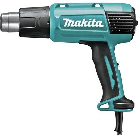 Versatile Variable Temperature Heat Gun Kit With LCD Display 122 To 1202 F Control And 3 Air Flow Settings in green casing