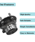 Front Wheel Bearing And Hub Assembly For Toyota Prius 2004 Through 2009 5 Lug Premium Replacement With Durable 60 Steel Construction