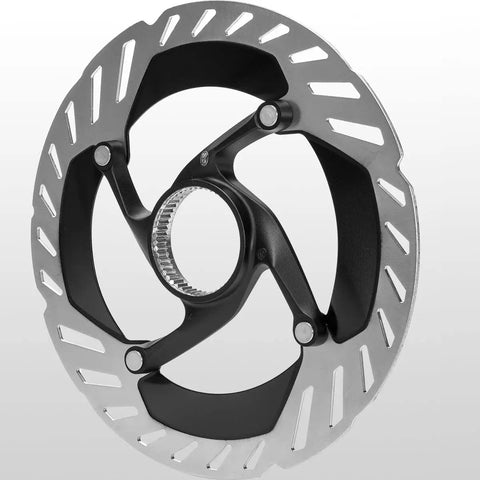 RT-CL900 Centerlock Rotor 160mm Silver Disc Brake Rotor For Road And Gravel, steel aluminum, close-up angle