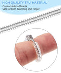 Invisible Ring Guards Kit With Spiral Silicone Size Adjusters shown on a finger, featuring clear TPU material.