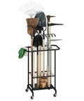 3-Tier Garden Tool Organizer On Wheels Heavy Duty Metal Rolling Storage Cart for garage shed and patio with tools